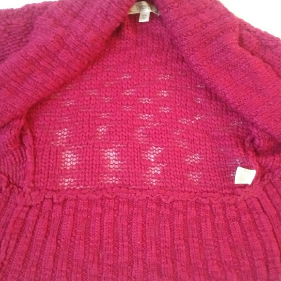 Decree Burgandy Chunk Knit Short Sleeve Cardigan - Picture 4 of 4
